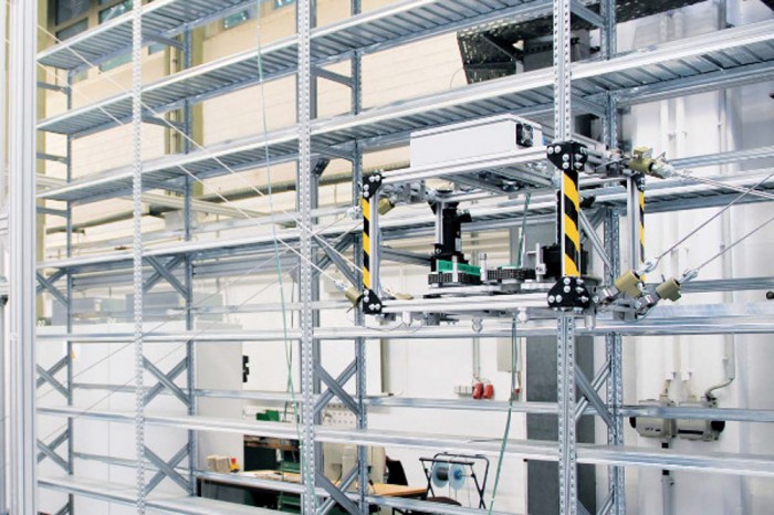 In the prototype of a cable-robot-based high-bay warehouse at the University of Duisburg-Essen, use was made of a reliable and inexpensive industrial control platform consisting of PC Control and TwinCAT 3, which efficiently integrates the scientific know-how implemented in Matlab®/Simulink® models.